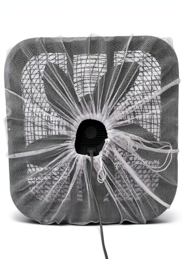 ARAWARA Fan Cover White Mesh Cloth Window Square Fan-1