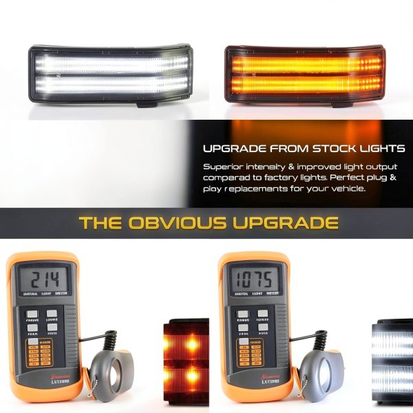 VIPMOTOZ Sequential Turn Signal Light Pair for 2014 Pickup Truck Black-2