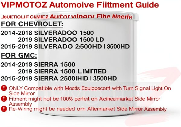 VIPMOTOZ Sequential Turn Signal Light Pair for 2014 Pickup Truck Black-5