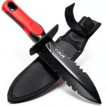 Heavy Duty Double Serrated Edge Digger - Metal Detecting Tool with Sheath, Belt Mounted, Gardening Accessories-0
