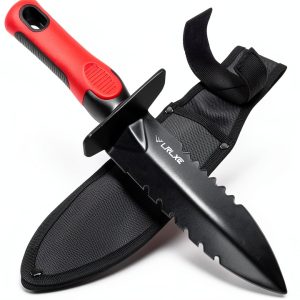 Heavy Duty Double Serrated Edge Digger - Metal Detecting Tool with Sheath, Belt Mounted, Gardening Accessories-0
